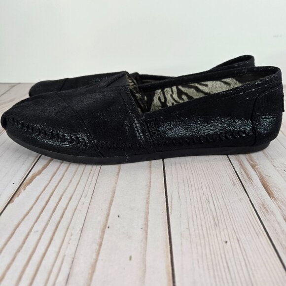 BOBS From Skechers Women's Luxe Rain Dance Black Slip On Flats Size 11 in Black - Picture 6 of 14